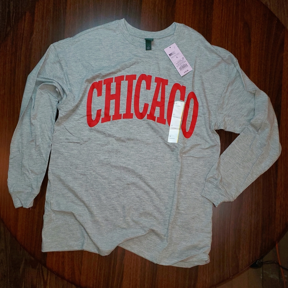 Women's Oversized Chicago T-Shirt in Heathered Grey Size Small by Wild Fable